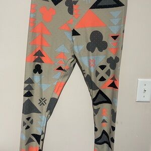 LuLaRoe Women's Leggings with Geometric Patterns in Orange, Black, and Gray
